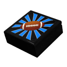 Blue and Black Team Colours Retro Football Keepsake Boxes