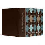 Blue and Brown Argyle Fashion Pattern Binders