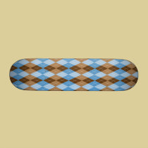Blue and Brown Argyle Plaid skateboards