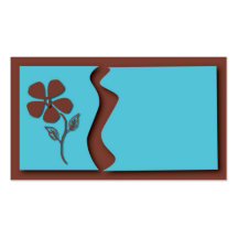 BLUE AND BROWN FLOWER BUSINESS CARD