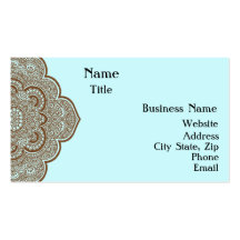 Blue and Brown Henna Business Card