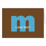 Blue and Brown Monogram - Letter M Greeting Card