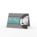 Blue and Brown Polka dot baby boy Thank you card