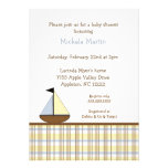 Blue and Brown Sailboat Baby shower invitation