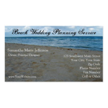 Blue and Brown Sand Beach Business Card