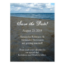 Blue and Brown Sands ~ Beach Wedding Postcards