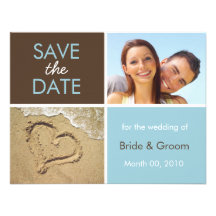 Blue and Brown Save the Date photo cards Personalized Announcement