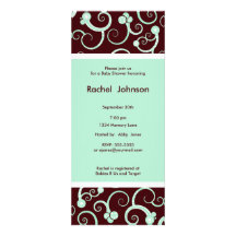 Blue And Brown Swirl Invitation