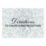 blue and cream damask flourish pattern business card template