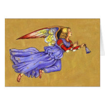 Blue and Gold Angel Card