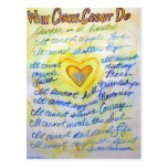 Blue and Gold Angel Heart Cancer Text Postcard