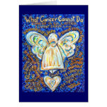Blue and Gold Cancer Angel Card