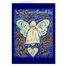Blue and Gold Cancer Angel Card
