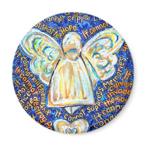 Blue and Gold Cancer Angel Magnet