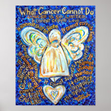 Blue and Gold Cancer Angel Print