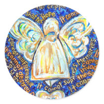 Blue and Gold Cancer Angel Stickers