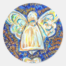 Blue and Gold Cancer Angel Stickers