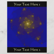 Blue and Gold Colour Fractal Design. Custom Flyer