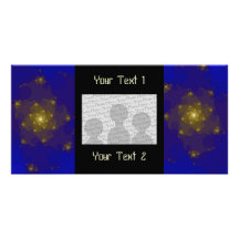 Blue and Gold Colour Fractal Design. Picture Card