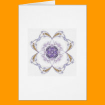 Blue and Gold Fractal Art Flower cards