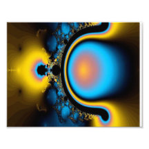 Blue and Gold Fractal Art Photo