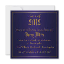 Blue and Gold Graduation Custom Invitation