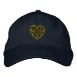 Blue and Gold Hearts Embroidered Hat