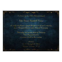 Blue and Gold Invitation