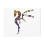 Blue and Gold Metal Dragon Post Cards