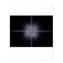 Blue and Gold Mottled Fractal Art Star Postcards
