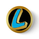 BLUE AND GOLD RETRO MONOGRAM LETTER L buttons