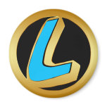 BLUE AND GOLD RETRO MONOGRAM LETTER L MAGNETS