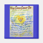 Blue and Gold What Cancer Cannot Do Heart Magnet