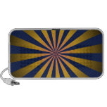 Blue and golden rays speakers