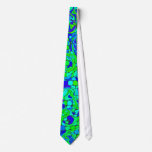 Blue and Green Abstract Art Pattern Neck Ties