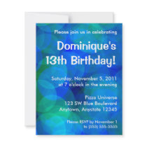 Blue and Green Abstract Circles Birthday Party
