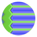 Blue and green abstract design round sticker