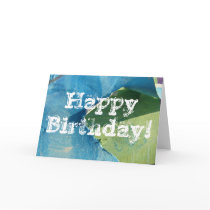 Blue and Green Abstract Paintings, Happy Birthday! Greeting Card