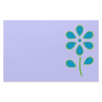 Blue and Green Flower Stationery Paper