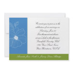 Blue and Green Hibiscus Wedding Invitation