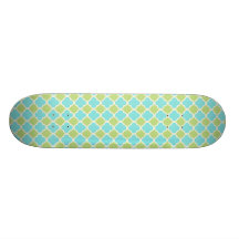 Blue and green pattern skateboard decks
