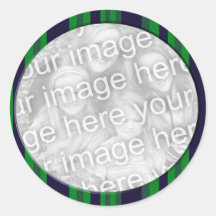 blue and green photo frame round sticker