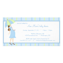 Blue And Green Polka Dots Baby Shower Invitation Photo Cards