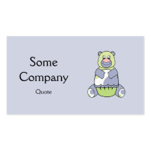 Blue And Green Polkadot Bear Business Card Templates