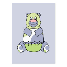 Blue And Green Polkadot Bear Business Card Template