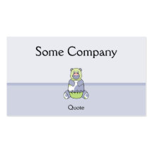 Blue And Green Polkadot Bear Business Card Templates
