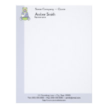 Blue And Green Polkadot Bear Custom Letterhead