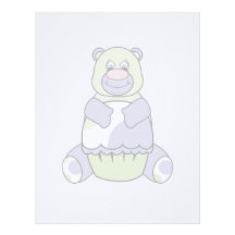 Blue And Green Polkadot Bear Custom Letterhead