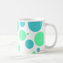 Blue and Green Polkadot Mug