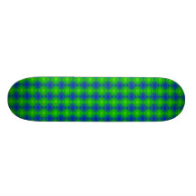 Blue and Green Retro Abstract Skate Deck